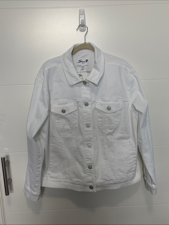 Seven7 Jackets & Blazers - Seven7 White Denim Jacket with Button Front